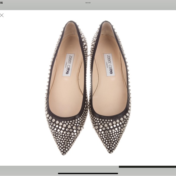 Jimmy Choo leather studded flats - Picture 2 of 5